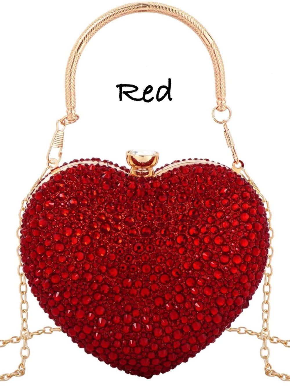 NEW Sparkling Bling Swarovski Crystal Rhinestone Valentine Heart Purse +…
